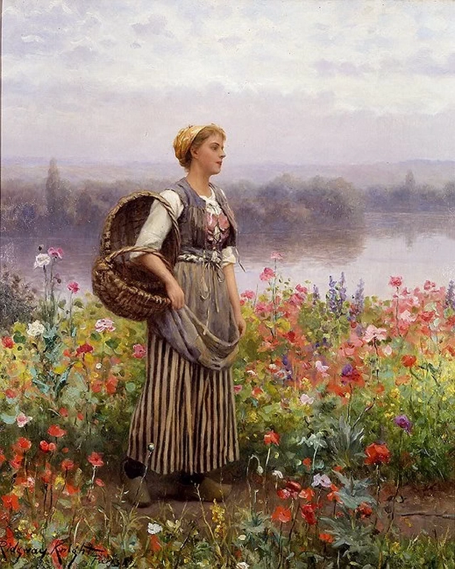 Ragazza con cesti